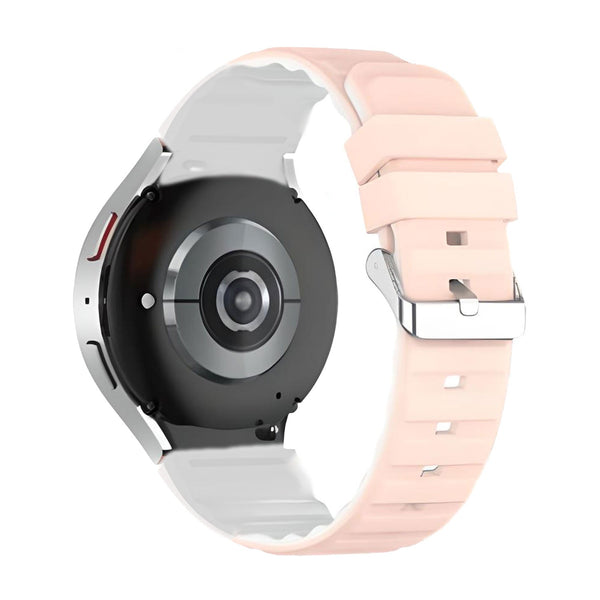 20 mm Quick Release Dual Color Silicone Bands for Samsung Galaxy Watch 4 Classic/5 Pro/6 Classic (LSHHT1104-025)