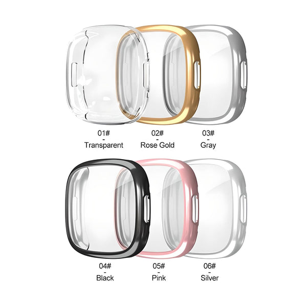 Fitbit VERSA 4 Smartwatch Hollow Cover Hard TPU Protective Cover+Case Frame Bumper Waterproof (LSJH-028)
