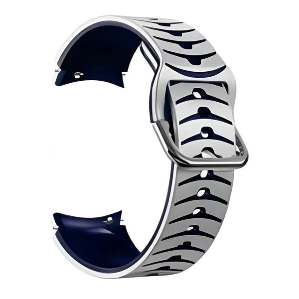 20 mm Quick Release Curve Pattern Dual Color Strap Rubber Watch Band For Samsung Galaxy Watch 4 Classic/5 Pro/6 Classic (LSJYH-004)