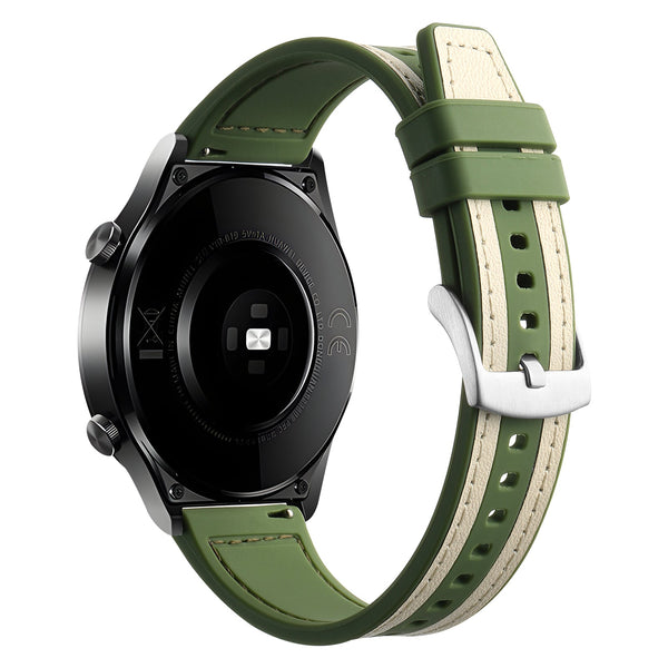 22 mm Quick Release Silicone Leather Watch Band (LSXSHD-013)