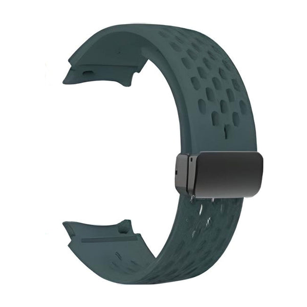 20 mm Quick Release Folding magnetic buckle silicone watch band for Samsung Galaxy Watch 4 Classic/5 Pro/6 Classic (LXMM-030)