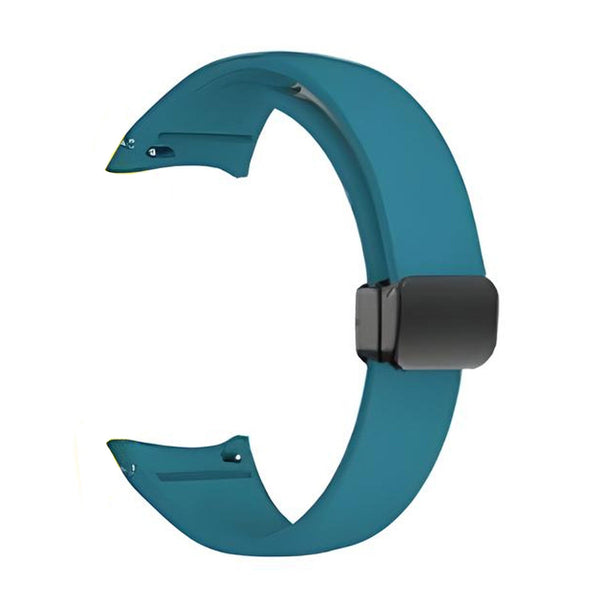 20 mm Quick Release Slim silicone strap +magnetic silver buckles for Samsung Galaxy Watch 4 Classic/5 Pro/6 Classic (LXMM-031)